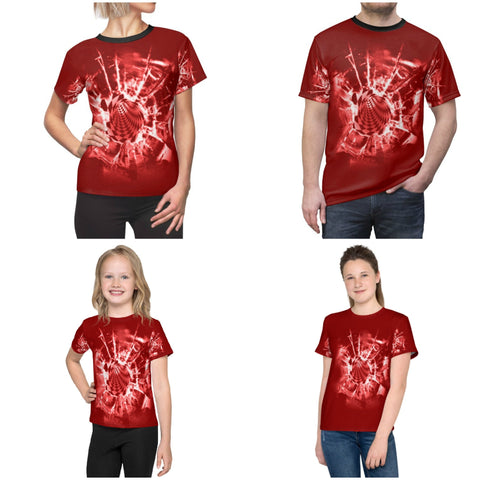 Red Abstract Vortex Adult,Youth/Kids Unisex Lightweight T-shirt,  3D Printed,Anti Covid,Christmas/Thanksgiving/Birthday/Graduation gift