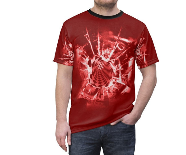 Red Abstract Vortex Adult,Youth/Kids Unisex Lightweight T-shirt,  3D Printed,Anti Covid,Christmas/Thanksgiving/Birthday/Graduation gift