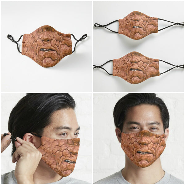 Popular Movie Fant 4 The Thing,Rock Halloween Face Mask, Realistic mask,Adults,kids,Washable,Adjustable with Nose wire,Funny Valentine Gifts