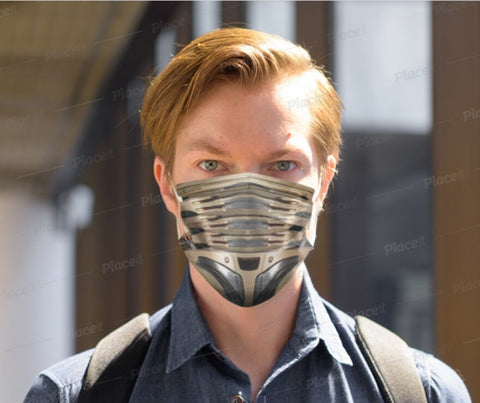Iron Frame Cyborg Robot Face Mask  Realistic,Adults/kids/Washable/Adjustable Nose wire, Thoughtful Funny Valentine&#39;s Gift