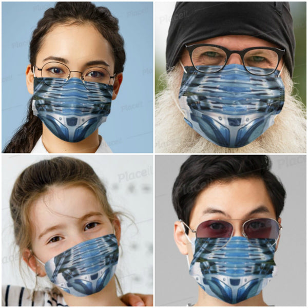 Blue Steel Cyborg Robot Face Mask  Realistic,Adults,kids,Washable,Adjustable Nose wire, Thoughtful Funny Valentine&#39;s Gift