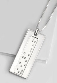 Vertical Braille embossed Bar Pendant Necklace,Sterling Silver,24K Gold,Rose Gold,Mother&#39;s Day gift,Birthday gift,gifts for aunt/girlfriends