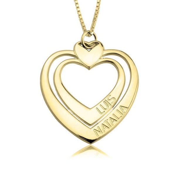Personalized Engraved Heart Pendant Necklace,925 Silver,24K Gold/Rose Gold,Valentine&#39;s Day gift,Birthday gift,Mother&#39;s Day Gift,gift for her