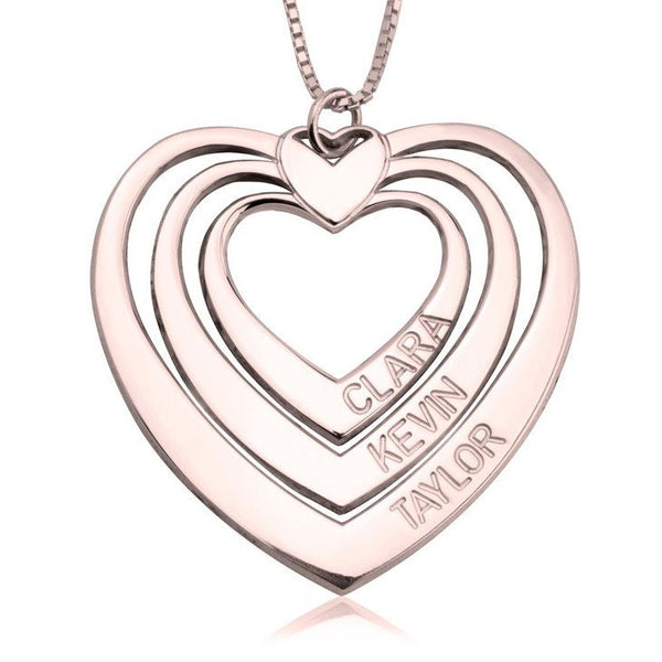 Personalized Engraved Heart Pendant Necklace,925 Silver,24K Gold/Rose Gold,Valentine&#39;s Day gift,Birthday gift,Mother&#39;s Day Gift,gift for her