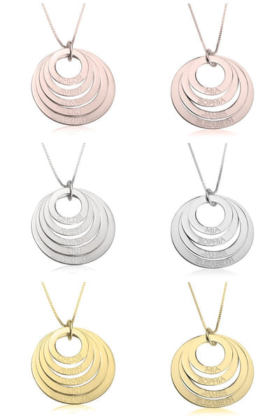 1-5 Disc Pendant Necklace,Sterling Silver,24K Gold/Rose Gold Plating/Valentine&#39;s Day gift,Birthday gift,Mother&#39;s Day Gift,gifts for her