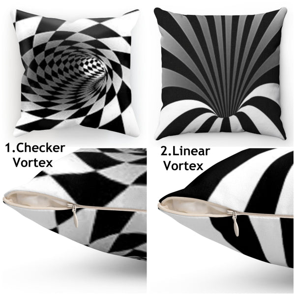 2 Style Vortex 3D Print Cushion & Cover in Linen, Suede, Satin, stylish home decor, Christmas,Thanksgiving/Housewarming/Birthday/Graduation