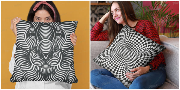 2 Style illusion 3D Print Cushion & Cover, stylish home decor, Christmas,Thanksgiving/Housewarming/Birthday/Graduation