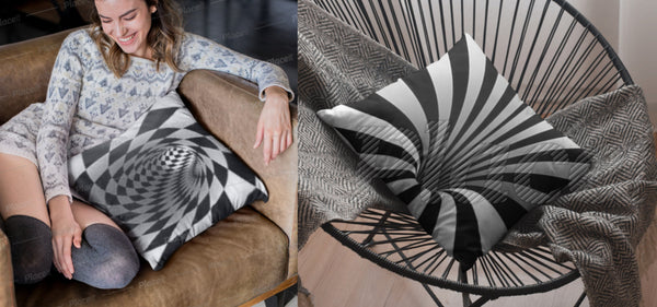 2 Style Vortex 3D Print Cushion & Cover in Linen, Suede, Satin, stylish home decor, Christmas,Thanksgiving/Housewarming/Birthday/Graduation