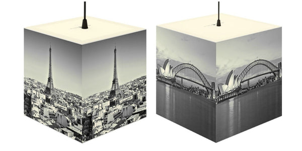 Sydney-Paris Skylines, 3D Printed Square Cube Lamp,Contemporary/Modern/Trendy Light/Home Decor Gifts, Stackable Lights
