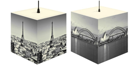 Sydney-Paris Skylines, 3D Printed Square Cube Lamp,Contemporary/Modern/Trendy Light/Home Decor Gifts, Stackable Lights