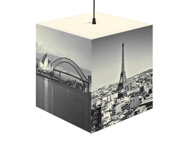 Sydney-Paris Skylines, 3D Printed Square Cube Lamp,Contemporary/Modern/Trendy Light/Home Decor Gifts, Stackable Lights