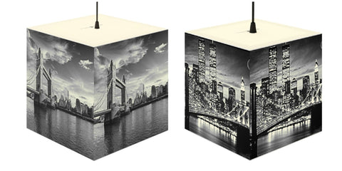 Skylines of NYC & London, New York City, 3D Printed Square Cube Lamp,Contemporary/Modern/Trendy Light/Home Decor Gifts, Stackable Lights