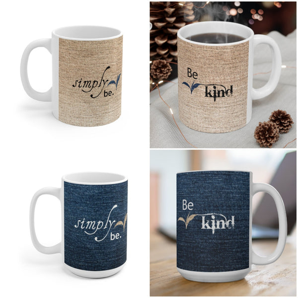 Simply be kind, Canvas Fabric Look Inspirational Mug,Microwave,Dishwasher  safe,Thanksgiving/graduation/bday/christmas gifts