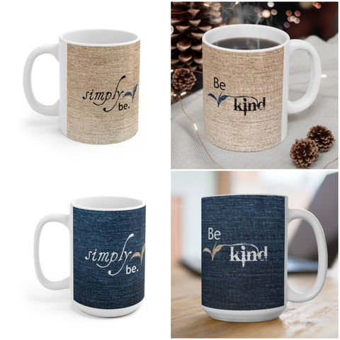 Simply be kind, Canvas Fabric Look Inspirational Mug,Microwave,Dishwasher  safe,Thanksgiving/graduation/bday/christmas gifts