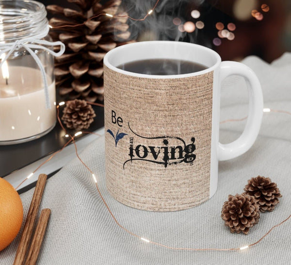 Simply be loving, Canvas,Denim Look Inspirational Mug,Microwave/Dishwasher  safe,Thanksgiving/graduation/bday/christmas gifts