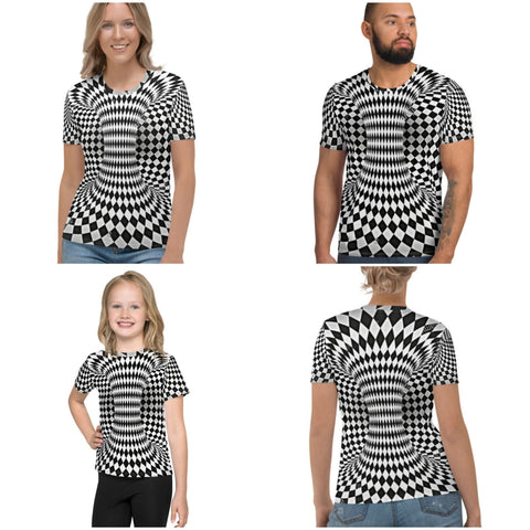 3D Abstract Vortex Adult,Youth,Kids Unisex Lightweight T-shirt, 3D Printed,Anti ,Christmas,Thanksgiving,Birthday,Graduation gift