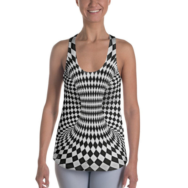 Optical Art Tank Top, Women ,3D Abstract Vortex, Unisex Lightweight T-shirt, 3D Printed, Christmas,Thanksgiving/Birthday/Graduation gift
