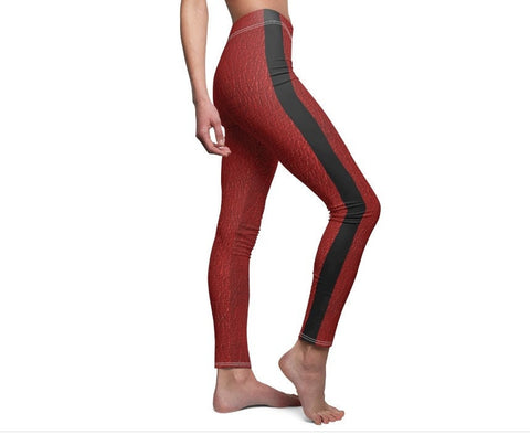 Red Faux Leather Leggings, 3D Printed Women&#39;s Leggings, Christmas,Birthday/Couples/Anniversary/Friends/Any Occasion Gifts