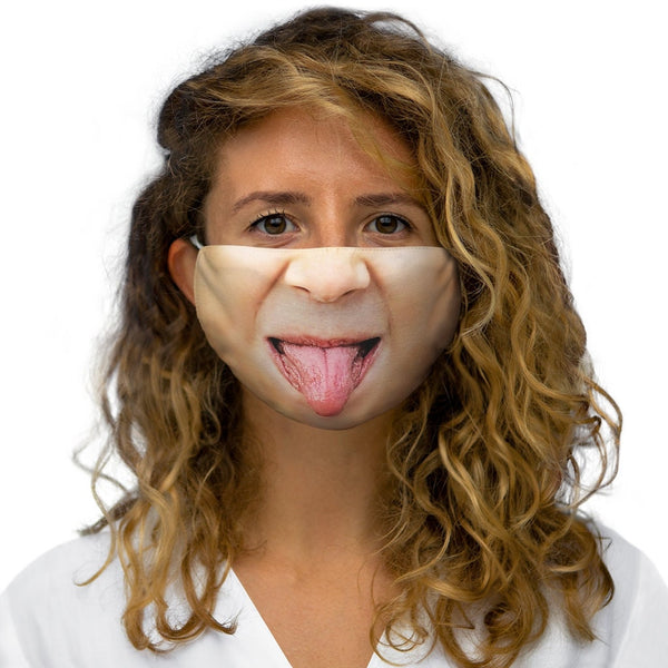 Sticky Tongue Out,Realistic Face Mask,Light,Medium,Dark  ,Adults,kids,Washable,Adjustable strap,fitted Nose wire,Funny Valentine Gifts