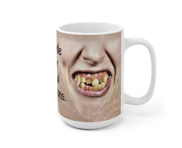 Special Smile, Ugly Face Mask, Teeth Witchy Grin Funny Mug,Sarcastic Quotes Mug/Printed Magic Mug/Color Changing Ceramic Mug, Microwave safe