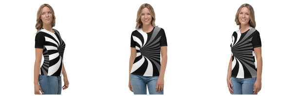 Linear Vortex T-shirt, Optical illusion, Hypnotic,black & white Unisex, Adults,Kids, Christmas/Thanksgiving/Birthday/Anniversary/LGBTQ Gifts