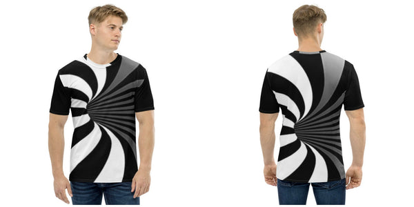 Linear Vortex T-shirt, Optical illusion, Hypnotic,black & white Unisex, Adults,Kids, Christmas/Thanksgiving/Birthday/Anniversary/LGBTQ Gifts