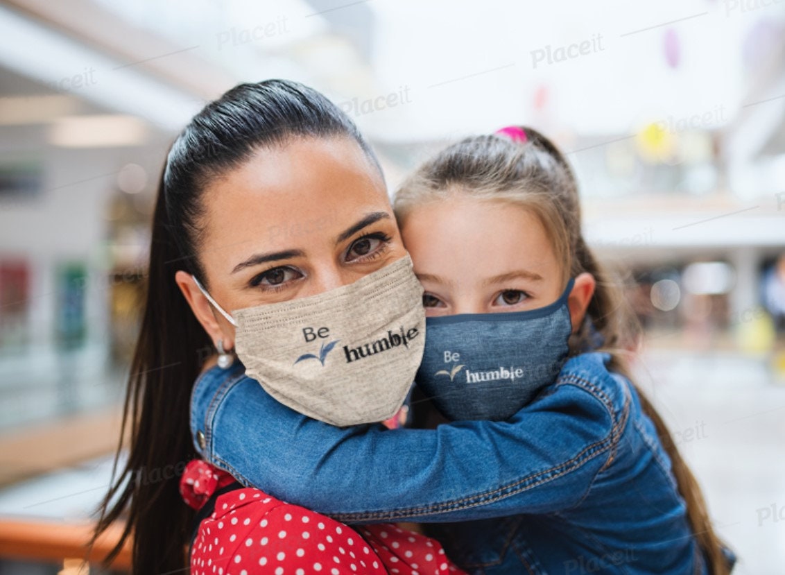 Be Humble Denim,Fleece Look  Realistic Washable  Fabric Mask for adults/kids. Reusable Washable, Thoughtful Funny Valentine&#39;s Gift