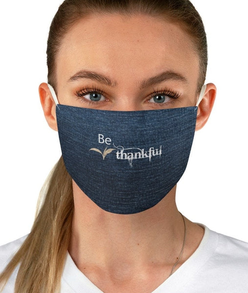 Be Thankful Denim,Fleece Look  Realistic Washable  Fabric Mask for adults/kids. Reusable Washable, Thoughtful Funny Valentine&#39;s Gift