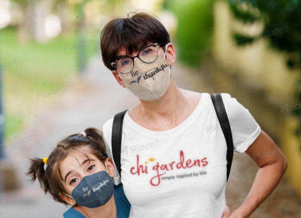 Be Thankful Denim,Fleece Look  Realistic Washable  Fabric Mask for adults/kids. Reusable Washable, Thoughtful Funny Valentine&#39;s Gift