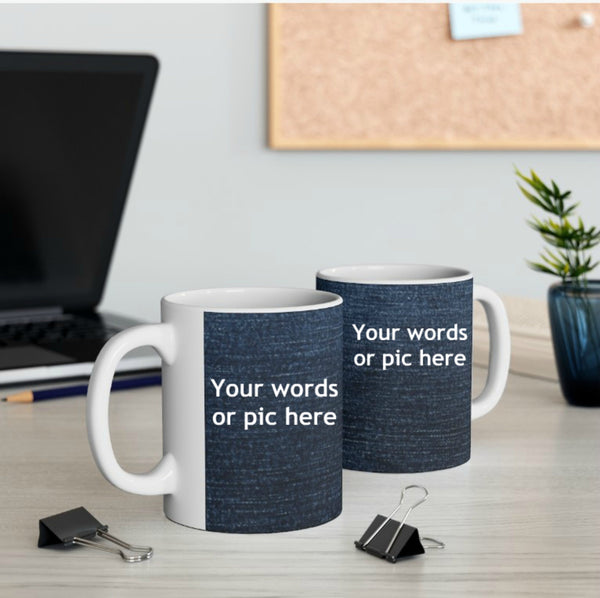 Personalized Gift Mug, Personalized  mug, Canvas/Denim Look, Personalized Valentine&#39;s Day Gift,gifts for all occasion,cute Mugs gift,