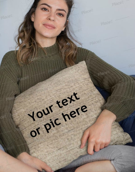 Personalized 3D Print Cushion & Cover in  Canvas, Suede, Satin, Trendy Stylish homedecor,Christmas,Birthday/Graduation/Anniversary Gift