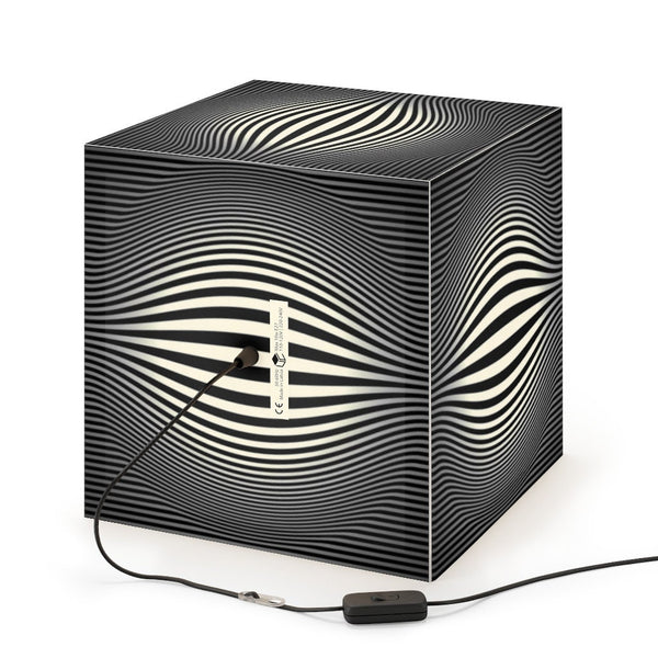 Bulge Optics Hypnotic,Optical/Psychedelic Art Printed Square Cube Lamp/Contemporary/Modern/Trendy Light/Home Decor Gifts, Stackable Lights