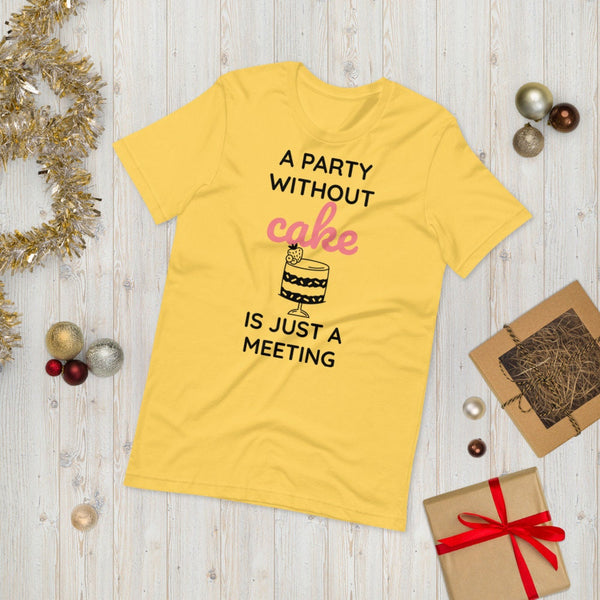 Party without Cake is a Meeting,Kids,Adults,Unisex Lightweight/Black N White Tees, 3D Printed,Christmas/Thanksgiving/Birthday gift