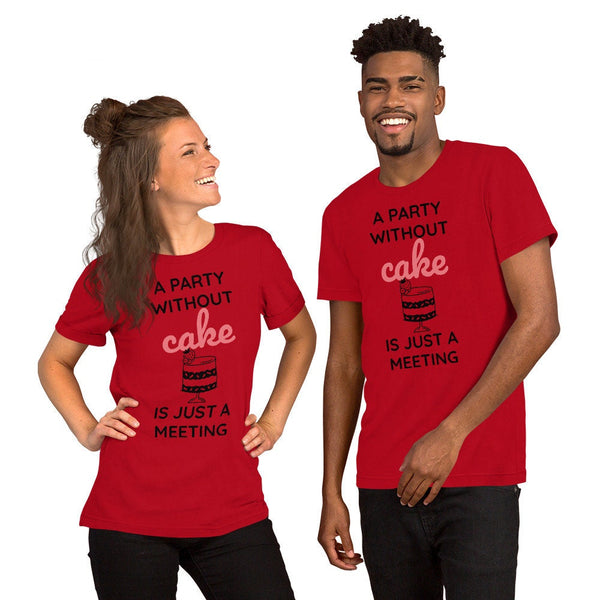 Party without Cake is a Meeting,Kids,Adults,Unisex Lightweight/Black N White Tees, 3D Printed,Christmas/Thanksgiving/Birthday gift