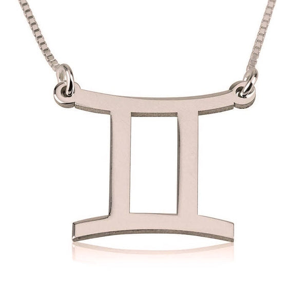 Gemini Zodiac Sign Pendant Necklace - Sterling Silver,24K Gold/Rose Gold Plating, Valentine/Birthday/Anniversary/Friends Gift