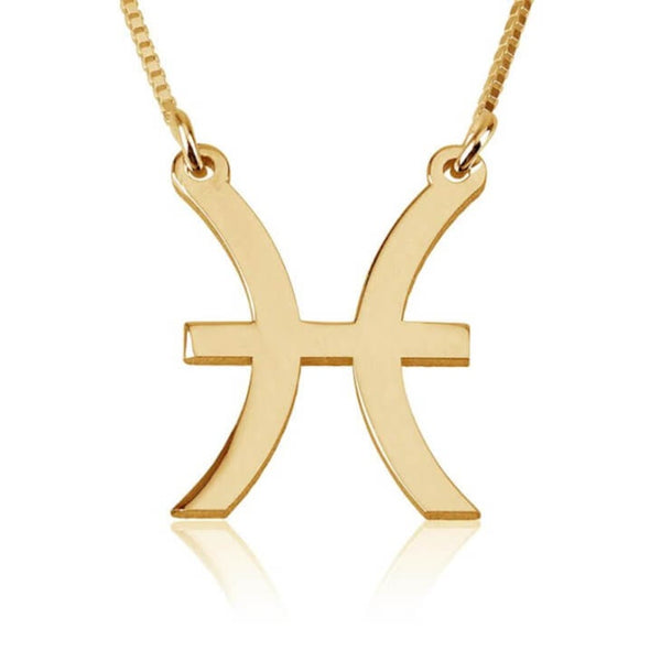 Pisces Zodiac Sign Pendant Necklace - Sterling Silver,24K Gold/Rose Gold Plating, Valentine/Birthday/Anniversary/Friends Gift