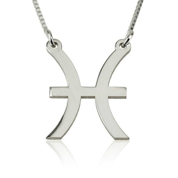 Pisces Zodiac Sign Pendant Necklace - Sterling Silver,24K Gold/Rose Gold Plating, Valentine/Birthday/Anniversary/Friends Gift
