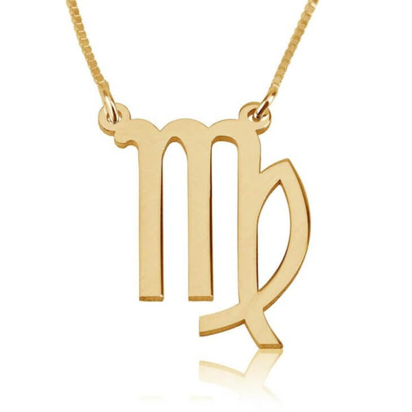 Virgo Zodiac Sign Pendant Necklace - Sterling Silver,24K Gold/Rose Gold Plating, Valentine/Birthday/Anniversary/Friends Gift