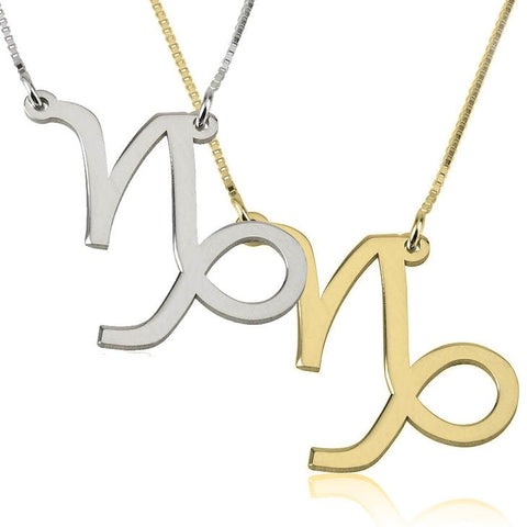 Capricorn Zodiac Sign Pendant Necklace - Sterling Silver,24K Gold/Rose Gold Plating, Valentine/Birthday/Anniversary/Friends Gift