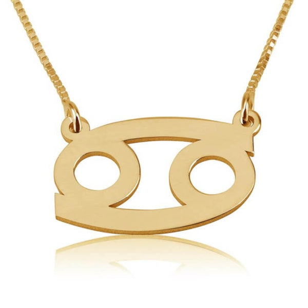 Cancer Zodiac Sign Pendant Necklace - Sterling Silver,24K Gold/Rose Gold Plating, Valentine/Birthday/Anniversary/Friends Gift