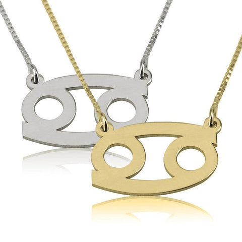 Cancer Zodiac Sign Pendant Necklace - Sterling Silver,24K Gold/Rose Gold Plating, Valentine/Birthday/Anniversary/Friends Gift