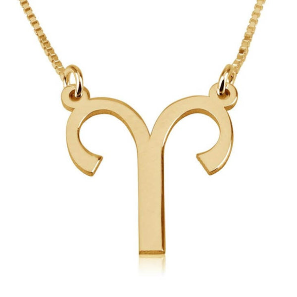 Aries Zodiac Sign Pendant Necklace - Sterling Silver,24K Gold/Rose Gold Plating, Valentine/Birthday/Anniversary/Friends Gift