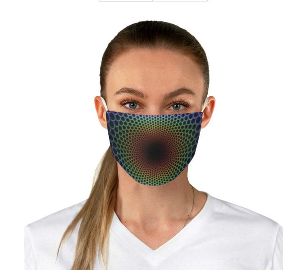 4 Red Green Gold Checker Vortex Illusion Optics Hypnotic Face Mask  Realistic  Fabric Mask for adults,kids. Washable,Funny Valentine&#39;s Gift