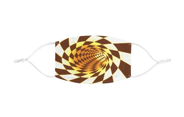 4 Red Green Gold Checker Vortex Illusion Optics Hypnotic Face Mask  Realistic  Fabric Mask for adults,kids. Washable,Funny Valentine&#39;s Gift