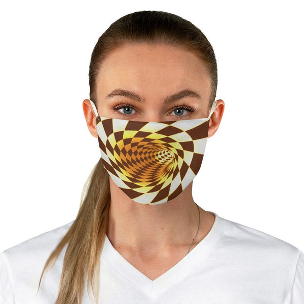 4 Red Green Gold Checker Vortex Illusion Optics Hypnotic Face Mask  Realistic  Fabric Mask for adults,kids. Washable,Funny Valentine&#39;s Gift