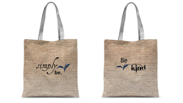 2side Printed Classic Tote Bag, printed Simply Be Kind, Christmas,Thanksgiving/Birthday/Anniversary/Holiday gift/Denim/Suede Look