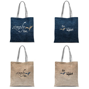 2side Printed Classic Tote Bag, printed Simply Be Kind, Christmas,Thanksgiving/Birthday/Anniversary/Holiday gift/Denim/Suede Look