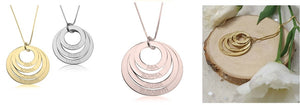 1-5 Disc Pendant Necklace,Sterling Silver,24K Gold/Rose Gold Plating/Valentine&#39;s Day gift,Birthday gift,Mother&#39;s Day Gift,gifts for her