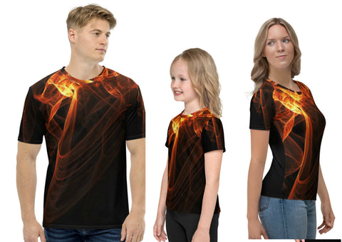 Fire Abstract Art T-shirt, Unisex, Adults,Kids, Christmas/Thanksgiving/Birthday/Anniversary/LGBTQ/Graduation/Homecoming/Housewarming Gifts