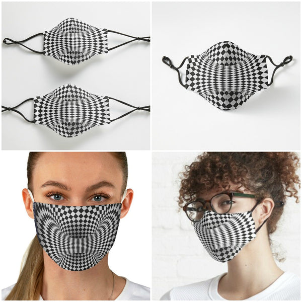 6 Vortex Illusion Optics Psychedelic Hypnotic Face Mask  Realistic  Fabric Mask for adults,kids. Reusable Washable,Funny Valentine&#39;s Gift